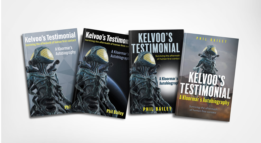 Kelvoo's Testimonial, assorted book cover designs